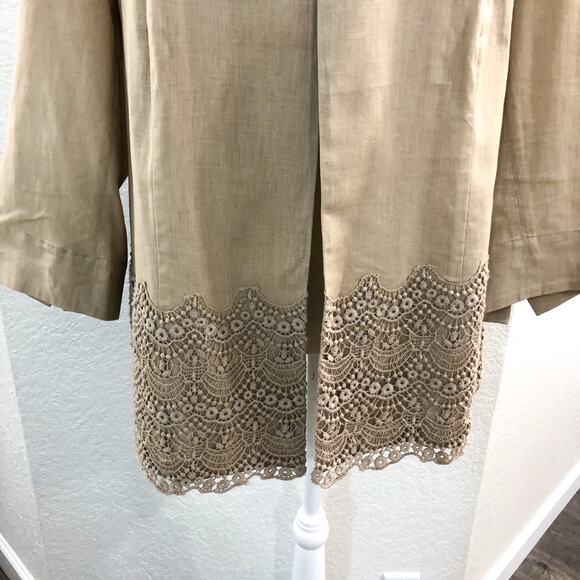 Coldwater Creek Linen Blend Open Front Blazer - Picture 3 of 8